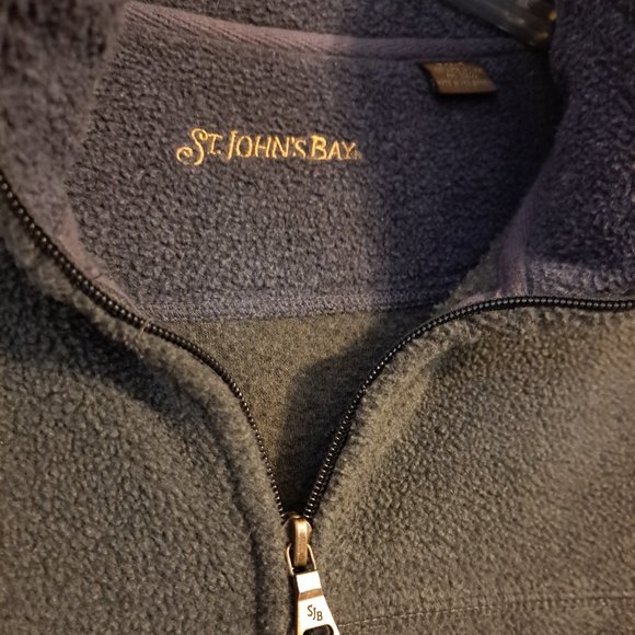 St. John's Bay Dark Green Fleece Zipper Jacket - Picture 4 of 9